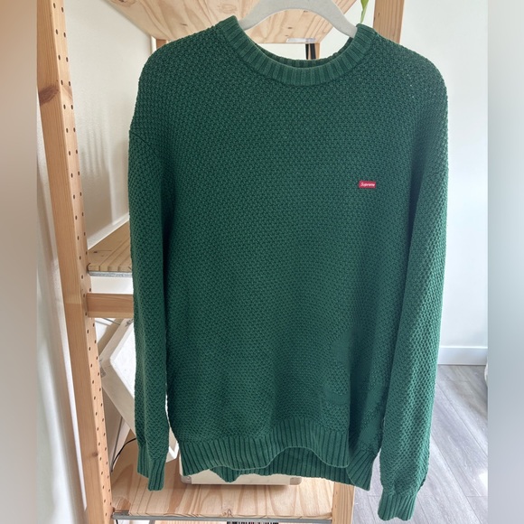 Supreme 20AW Textured Small Knit Box Sweater Color Green Size Medium